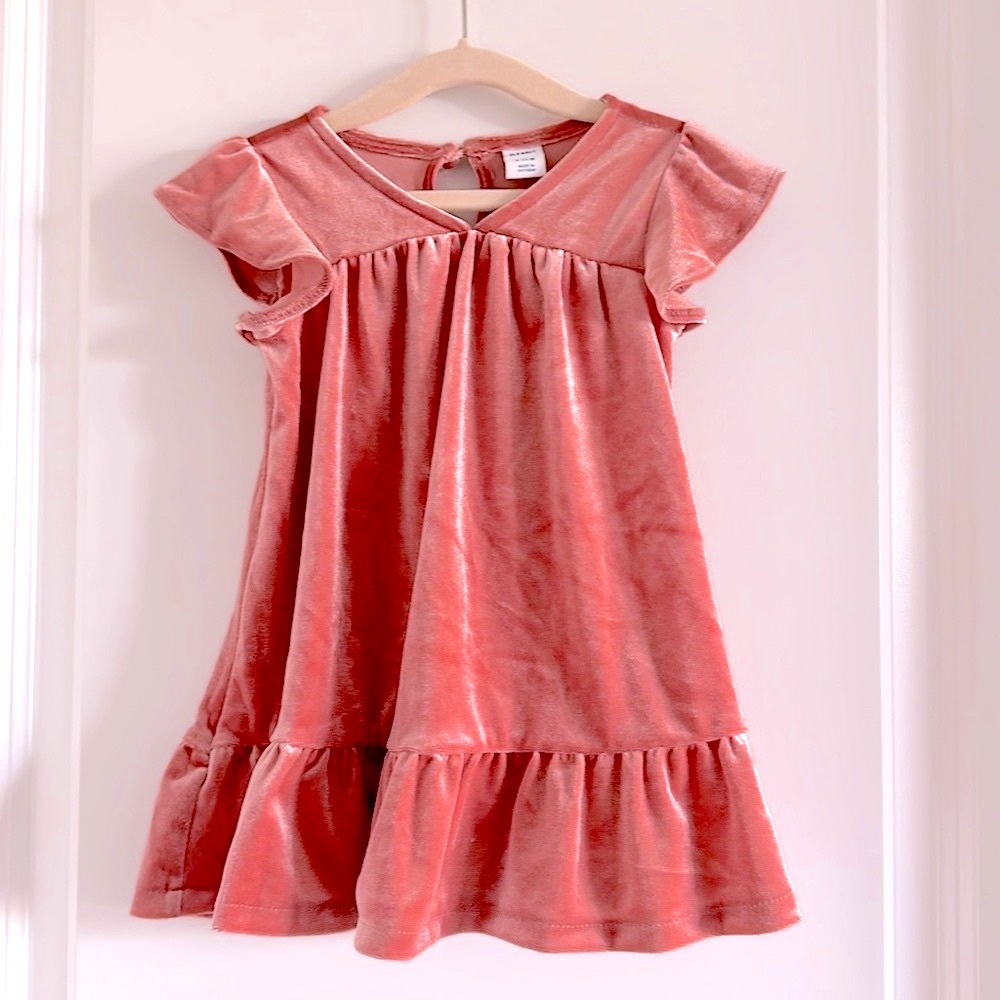 Old Navy Brand Baby Girls Velour Dress - Size 6-12mths